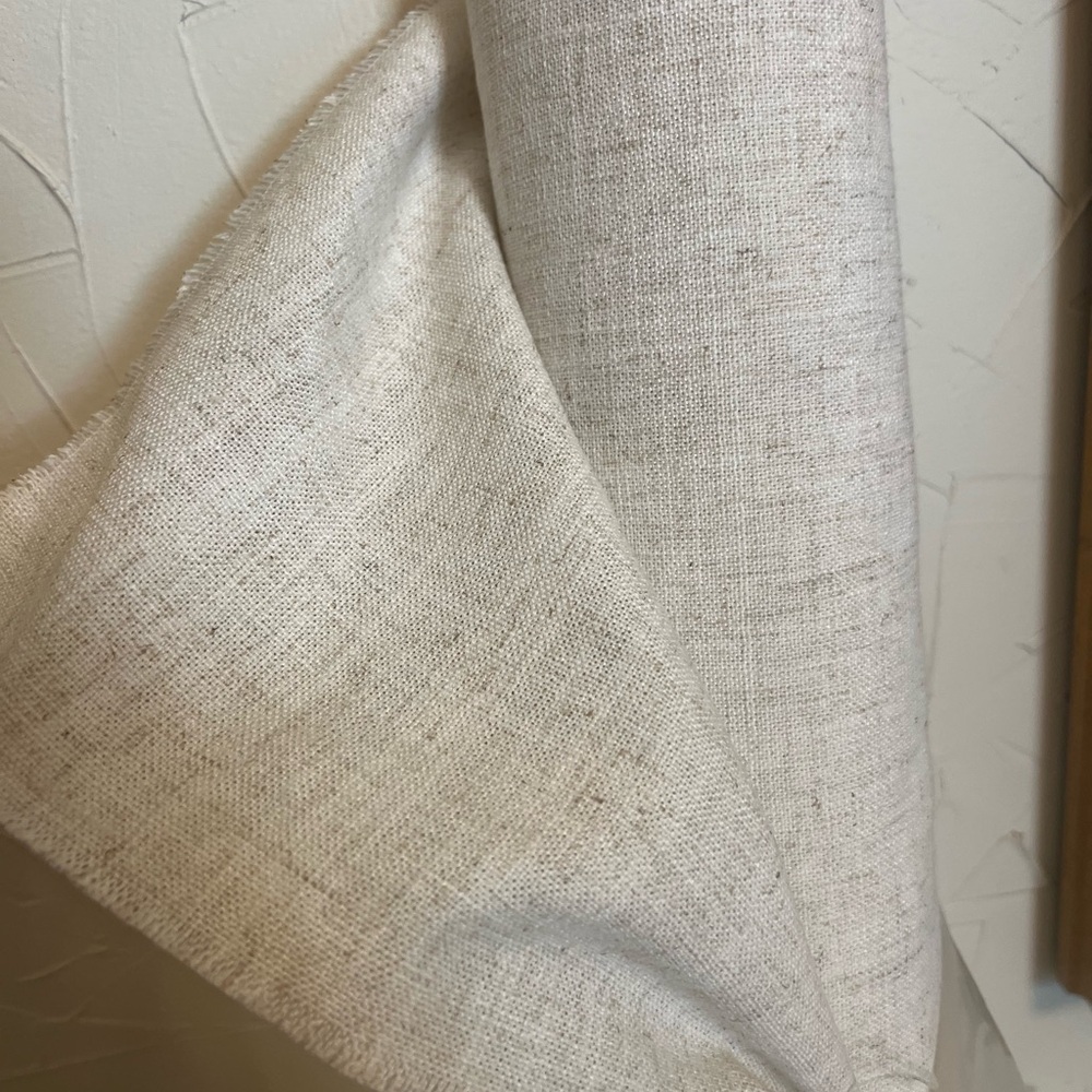 4 yds Neutral Linen-Look Upholstery Fabric/ Home Dec Fabric - Natural Cream/Flax